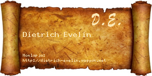 Dietrich Evelin névjegykártya